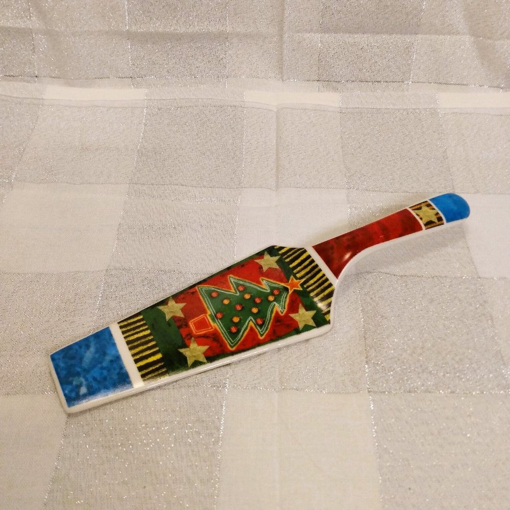 Holiday Porcelain Christmas Tree Cake/Pie Server